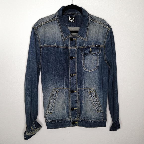 C1RCA Copy Collection Denim Distressed Jean Jacket - Picture 1 of 10